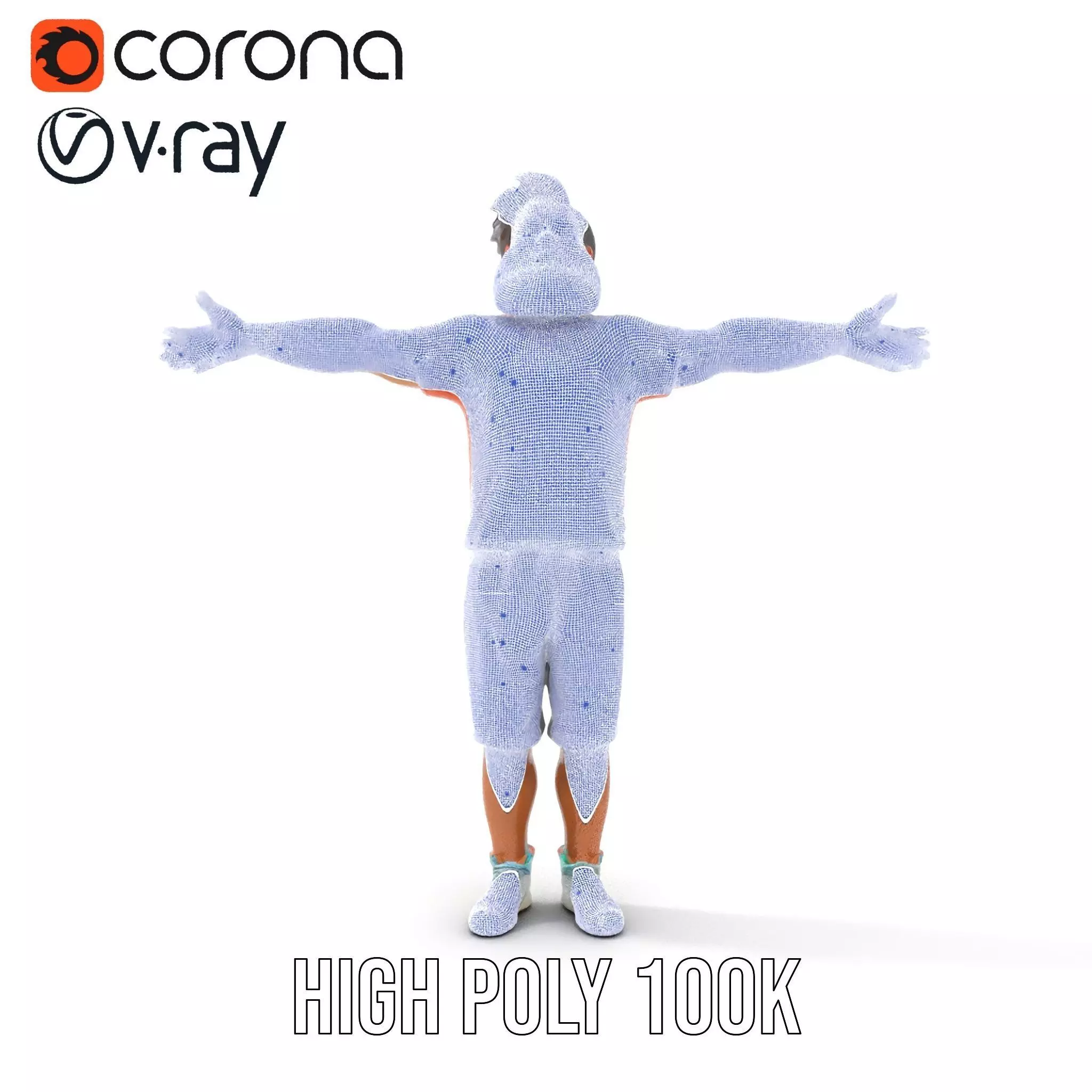 Elderly Man Character Model Pack with Fun Pose Low-poly 3D model_32