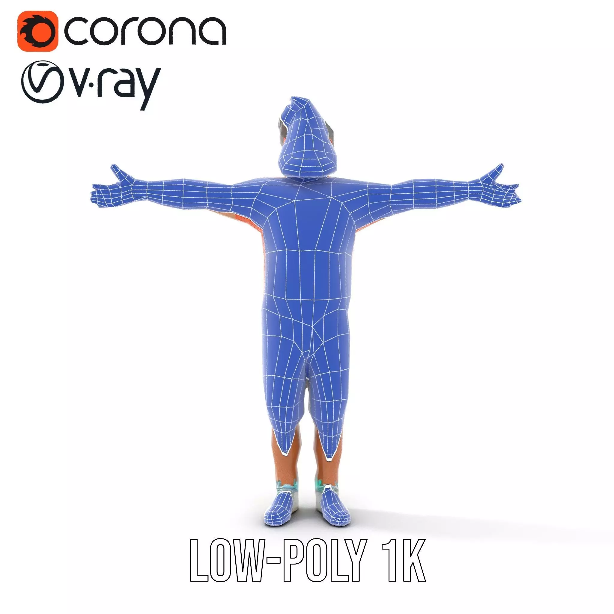 Elderly Man Character Model Pack with Fun Pose Low-poly 3D model_30