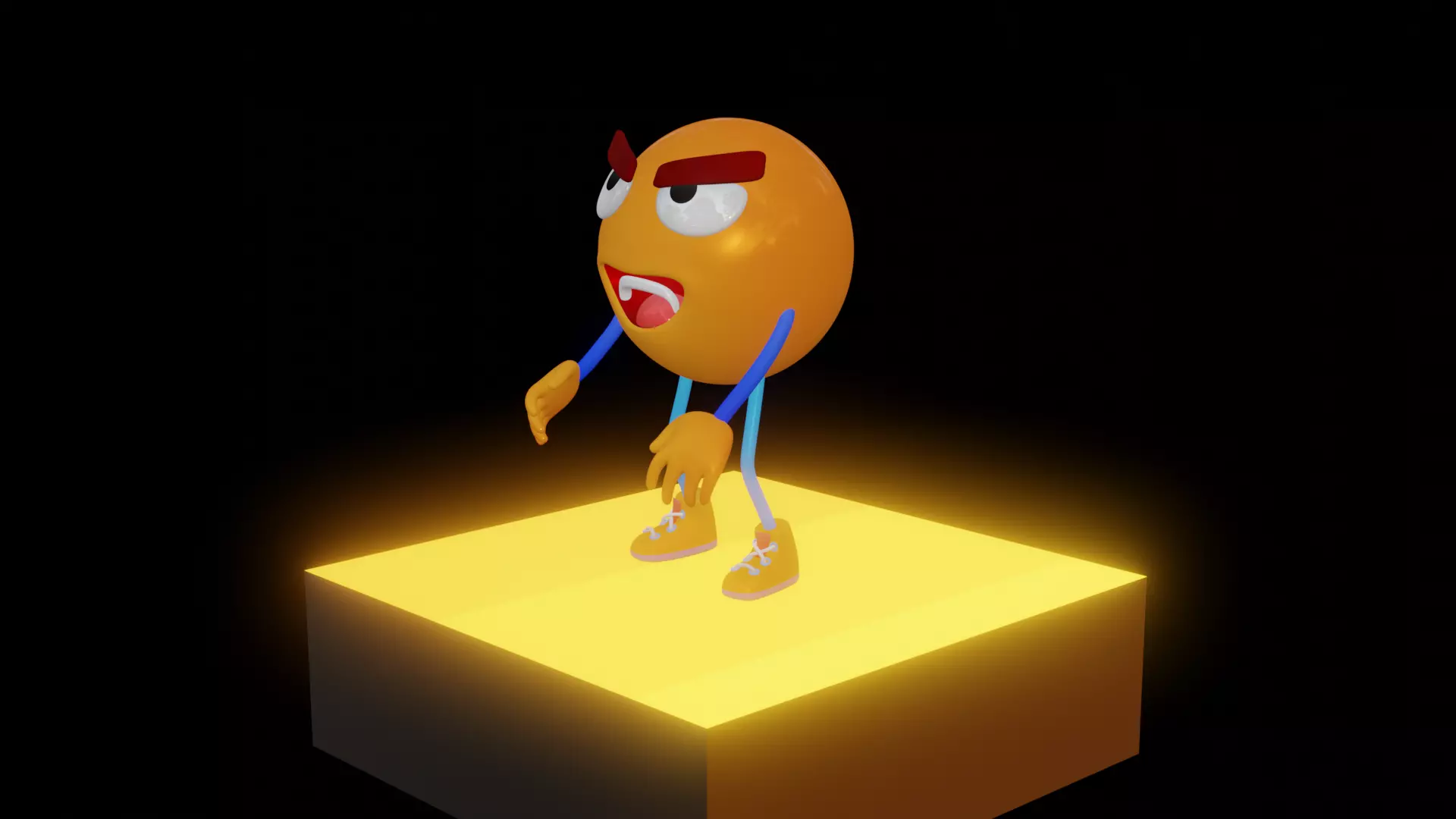 Emoji  Smiling Low-poly 3D model_5