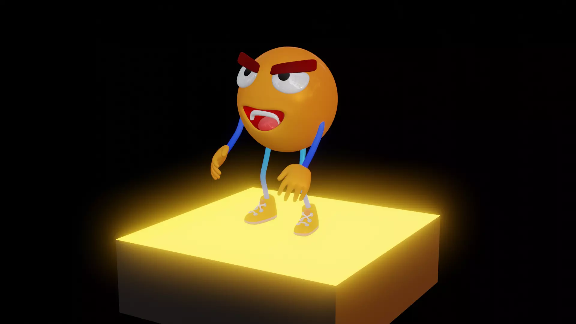 Emoji  Smiling Low-poly 3D model_4