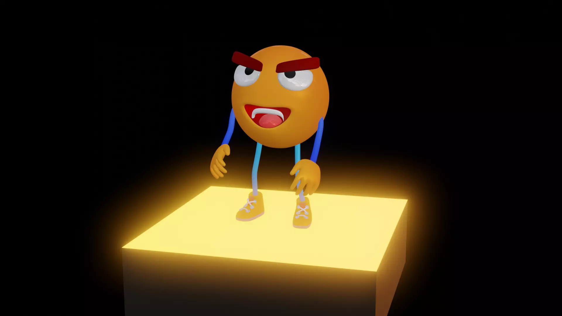 Emoji  Smiling Low-poly 3D model_3