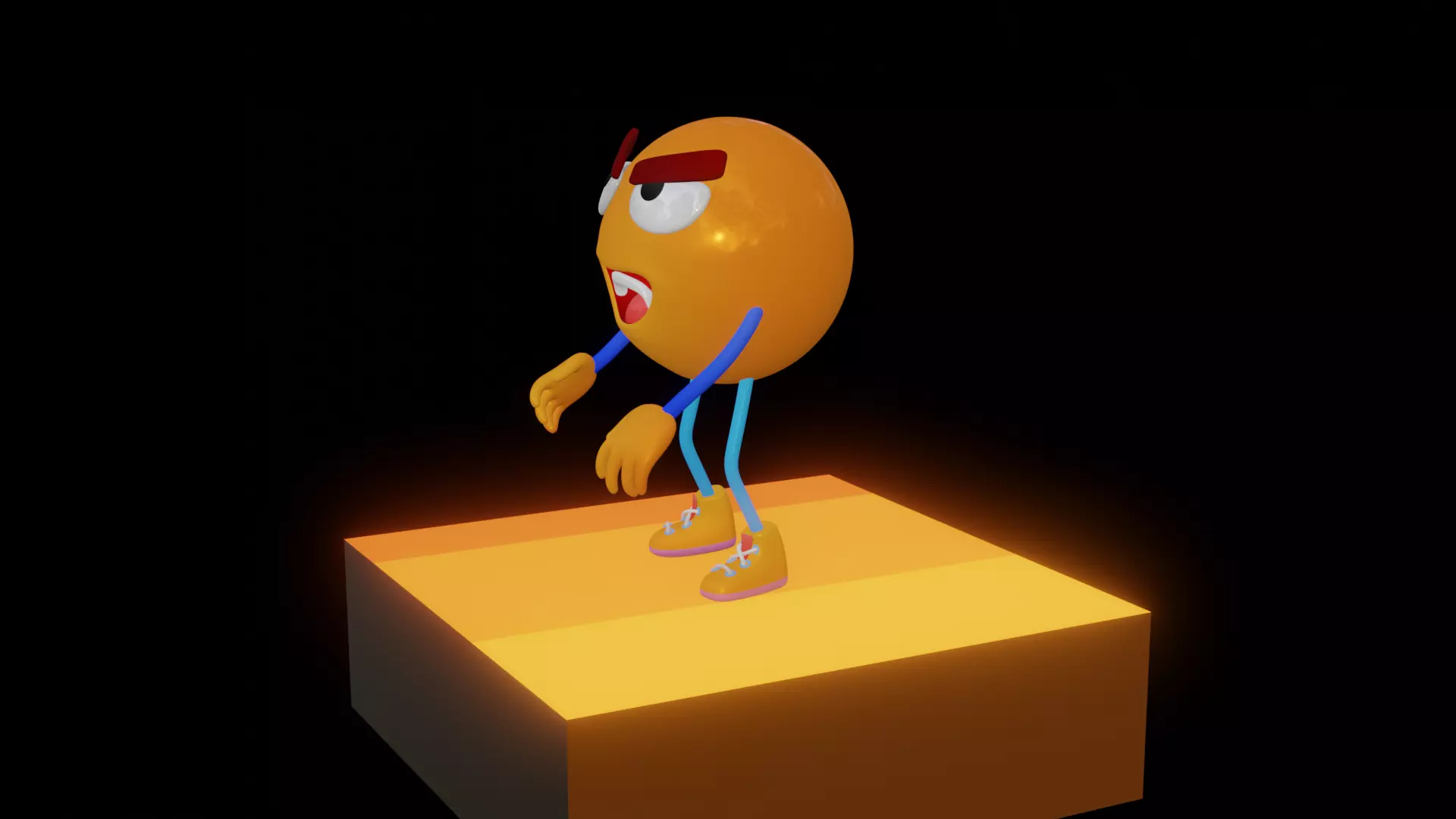 Emoji  Smiling Low-poly 3D model_6