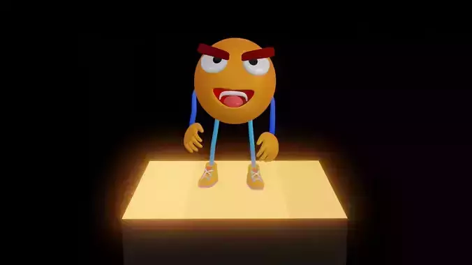 Emoji  Smiling Low-poly 3D model
