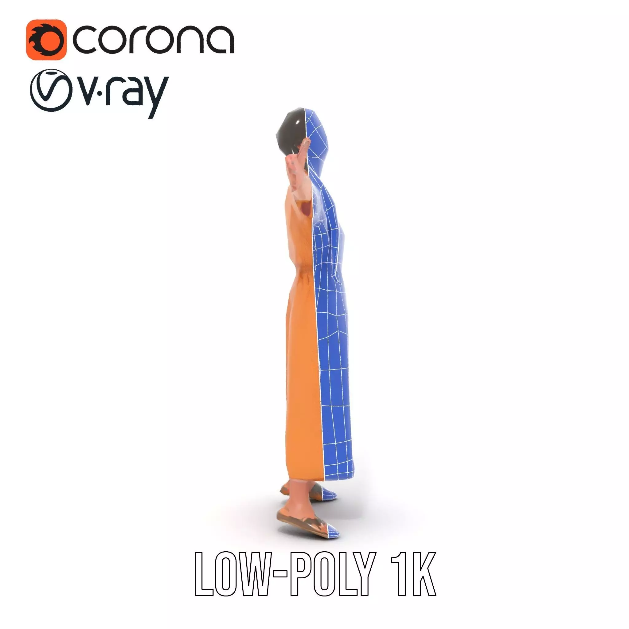 Casual Dress Character Model Pack for Animation and Games Low-poly 3D model_19