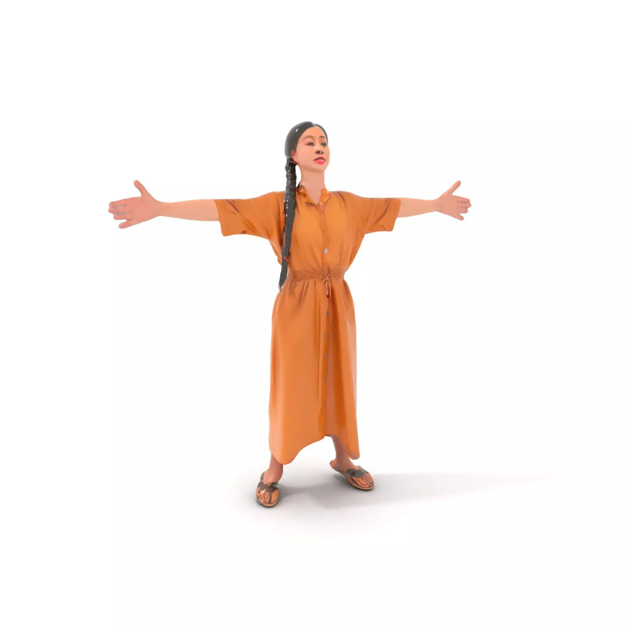 Casual Dress Character Model Pack for Animation and Games Low-poly 3D model_0