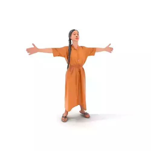 Casual Dress Character Model Pack for Animation and Games Low-poly 3D model