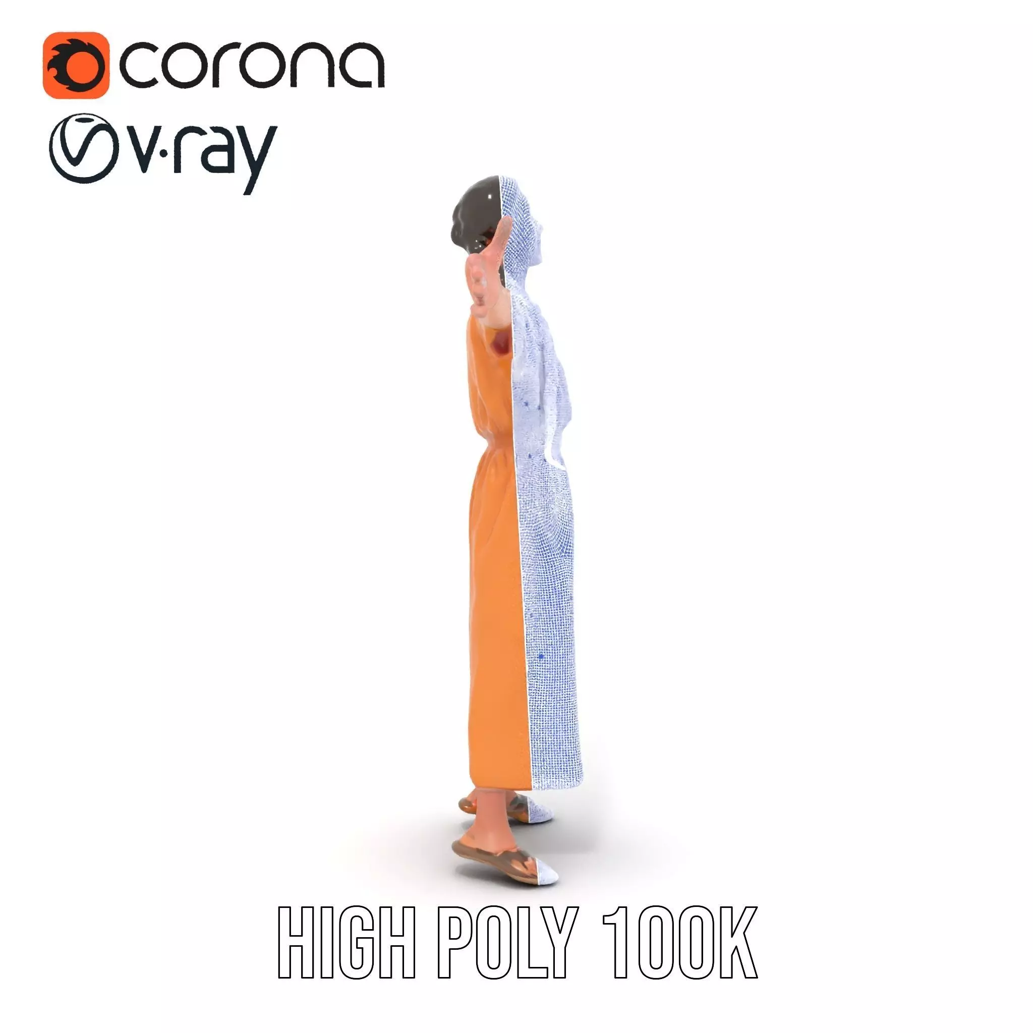 Casual Dress Character Model Pack for Animation and Games Low-poly 3D model_32