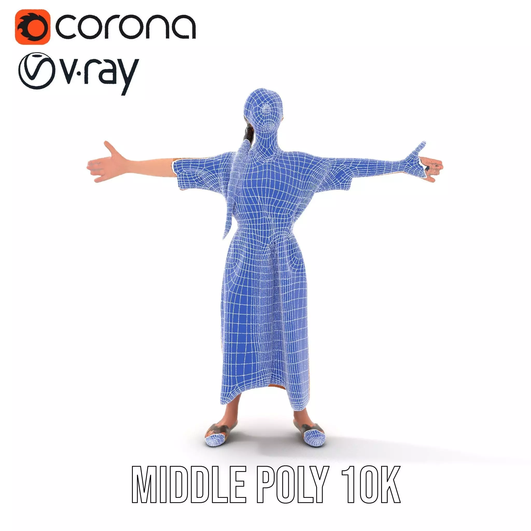 Casual Dress Character Model Pack for Animation and Games Low-poly 3D model_26