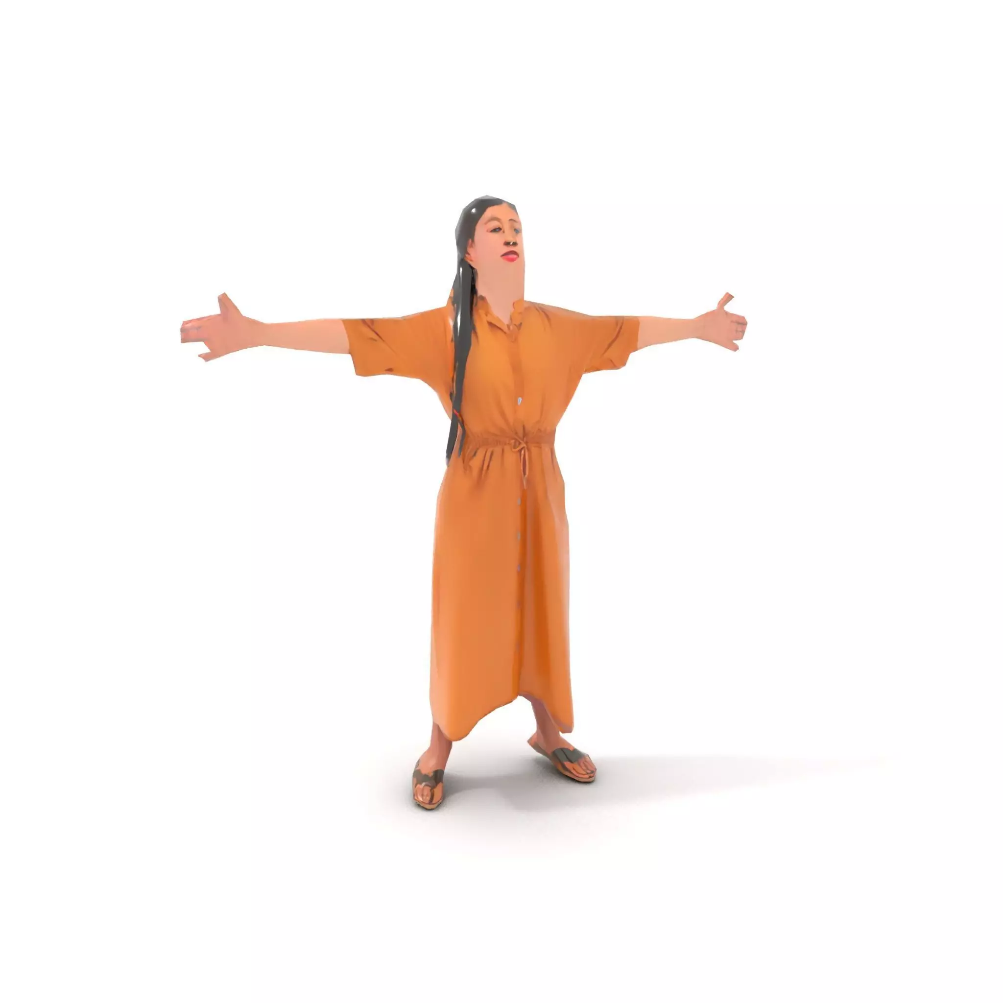 Casual Dress Character Model Pack for Animation and Games Low-poly 3D model_8