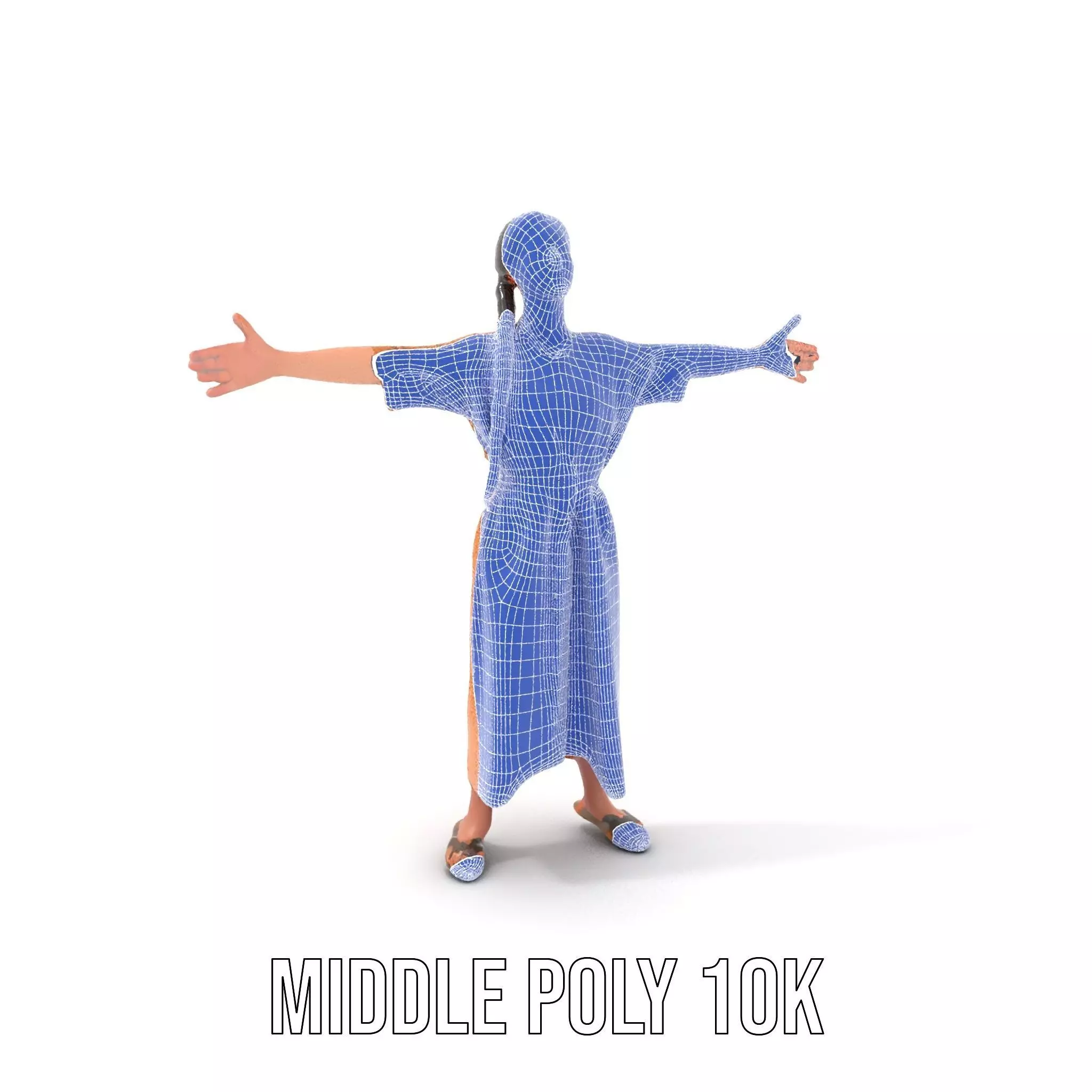 Casual Dress Character Model Pack for Animation and Games Low-poly 3D model_21