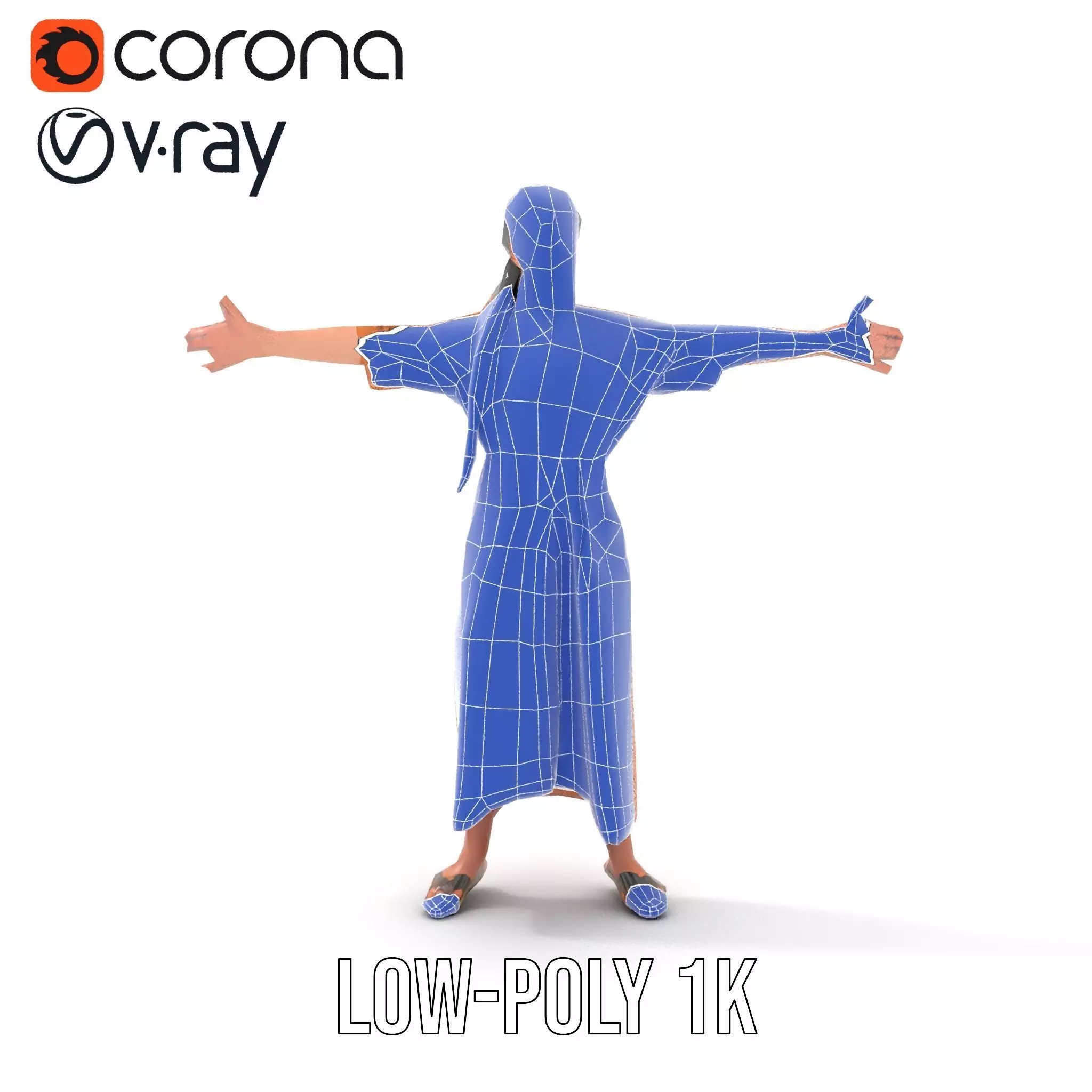 Casual Dress Character Model Pack for Animation and Games Low-poly 3D model_14