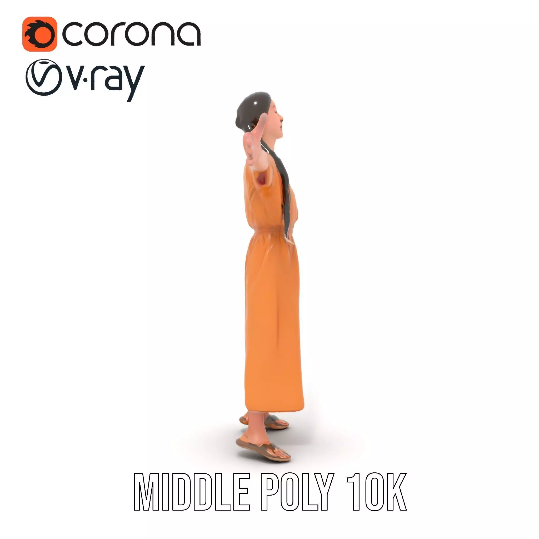 Casual Dress Character Model Pack for Animation and Games Low-poly 3D model_18