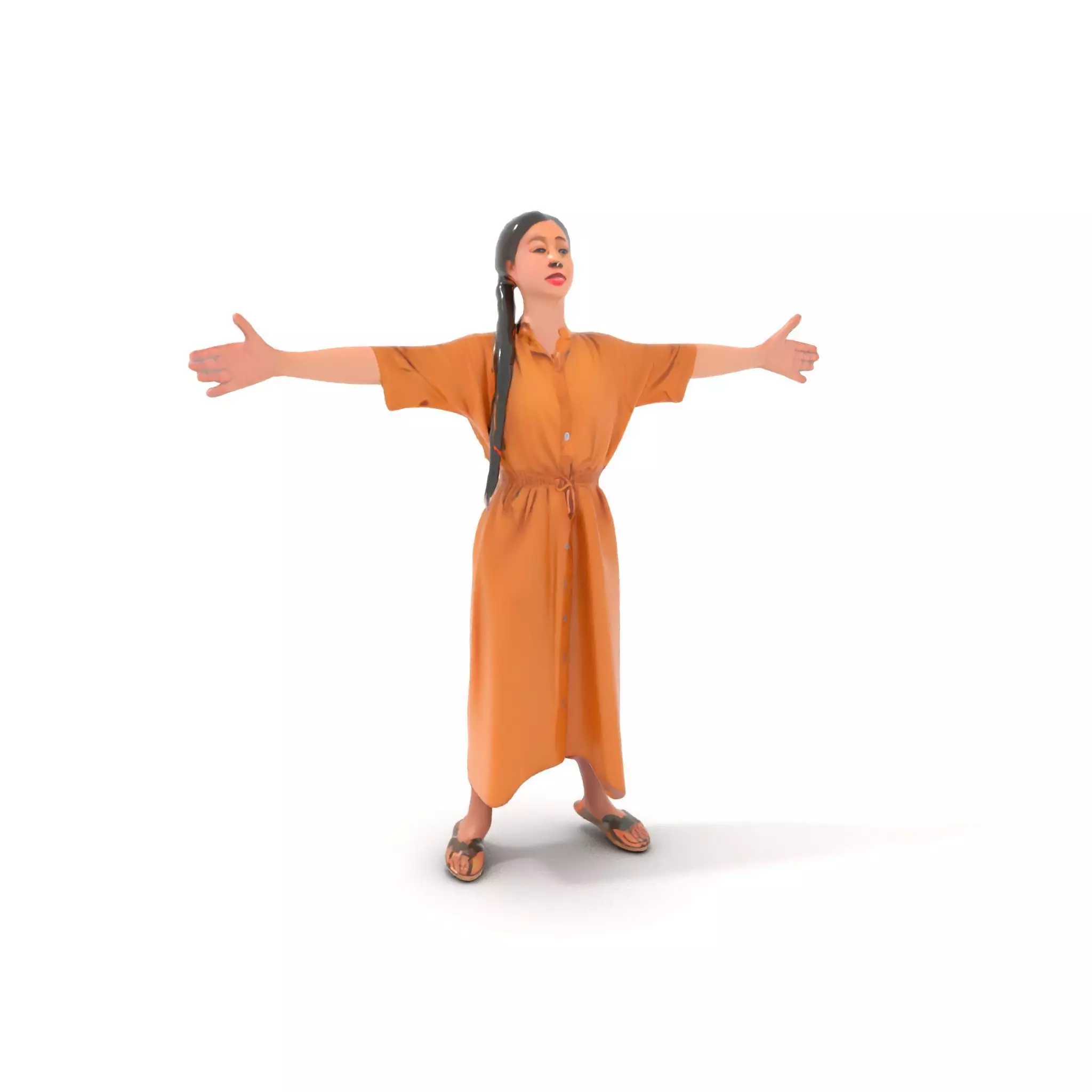 Casual Dress Character Model Pack for Animation and Games Low-poly 3D model_5