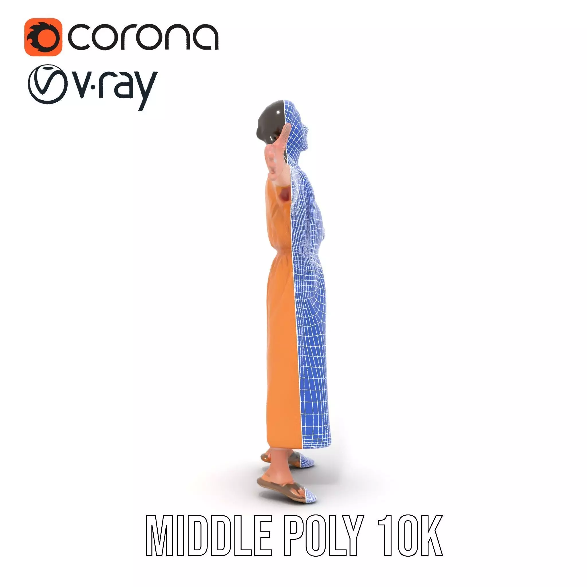 Casual Dress Character Model Pack for Animation and Games Low-poly 3D model_29