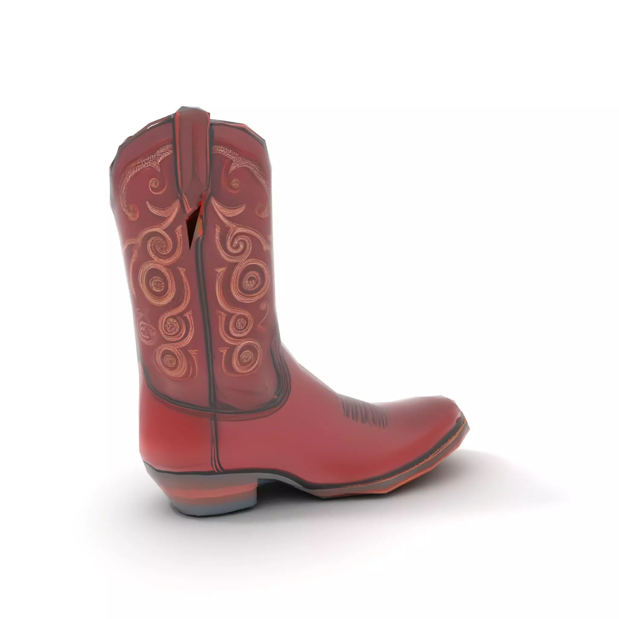 Western Cowboy Boot Model Pack with Intricate Embroidery Low-poly 3D model_22