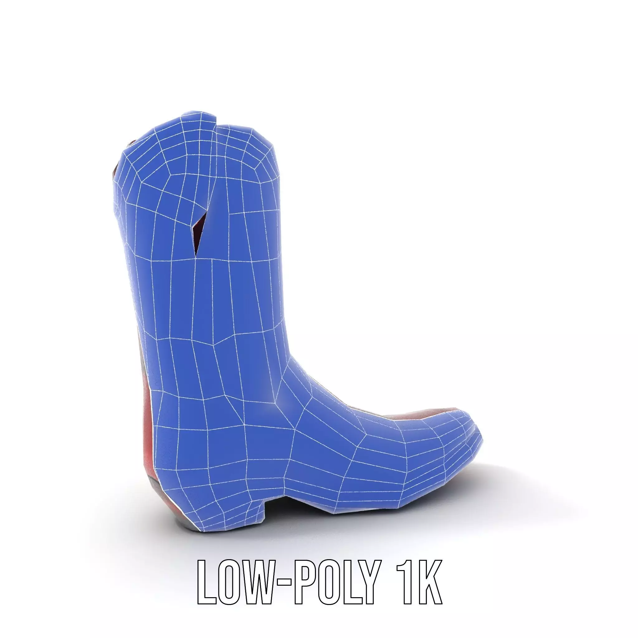 Western Cowboy Boot Model Pack with Intricate Embroidery Low-poly 3D model_9