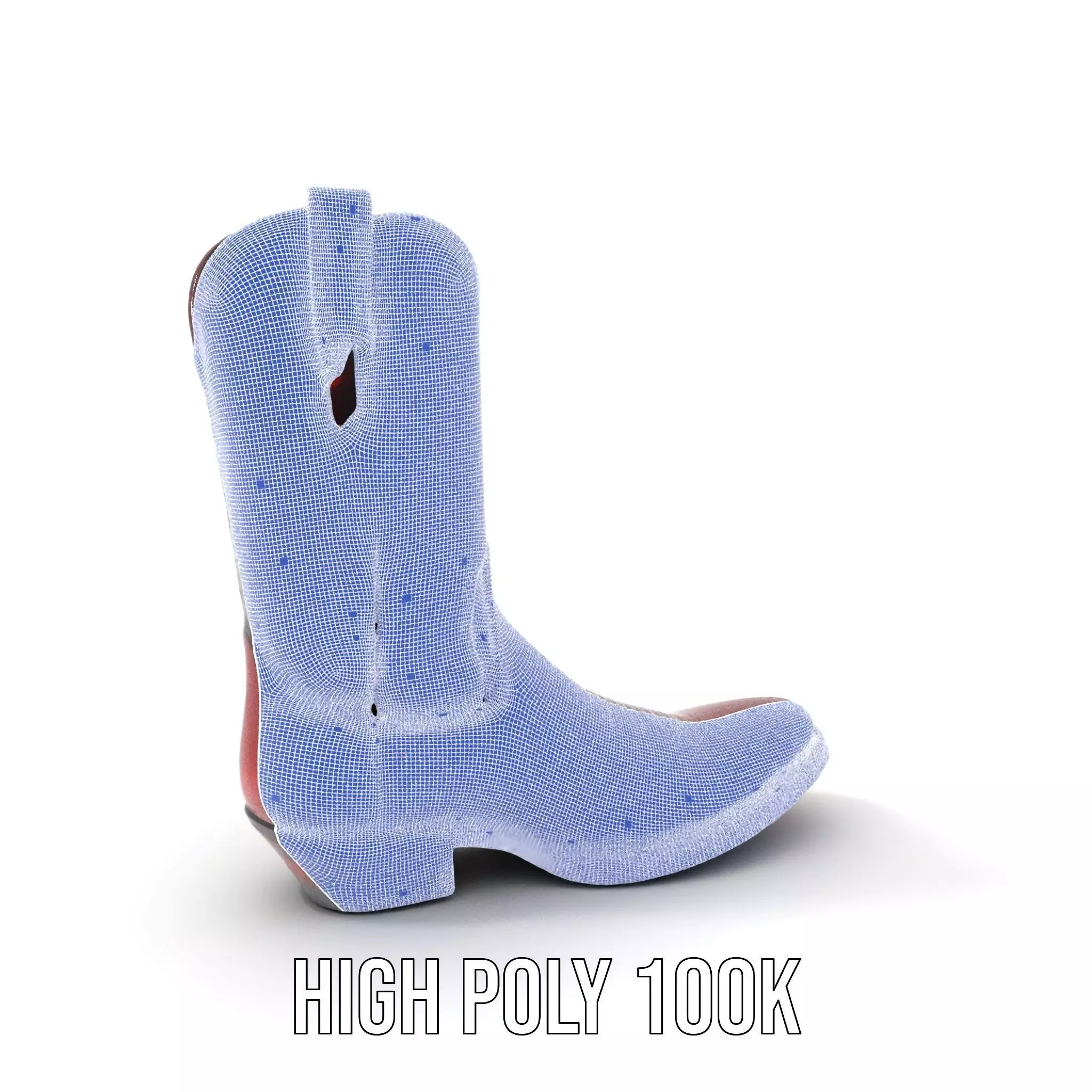 Western Cowboy Boot Model Pack with Intricate Embroidery Low-poly 3D model_4
