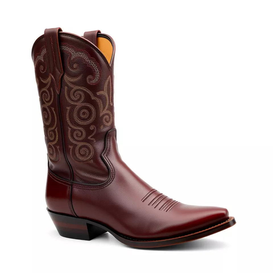 Western Cowboy Boot Model Pack with Intricate Embroidery Low-poly 3D model_2