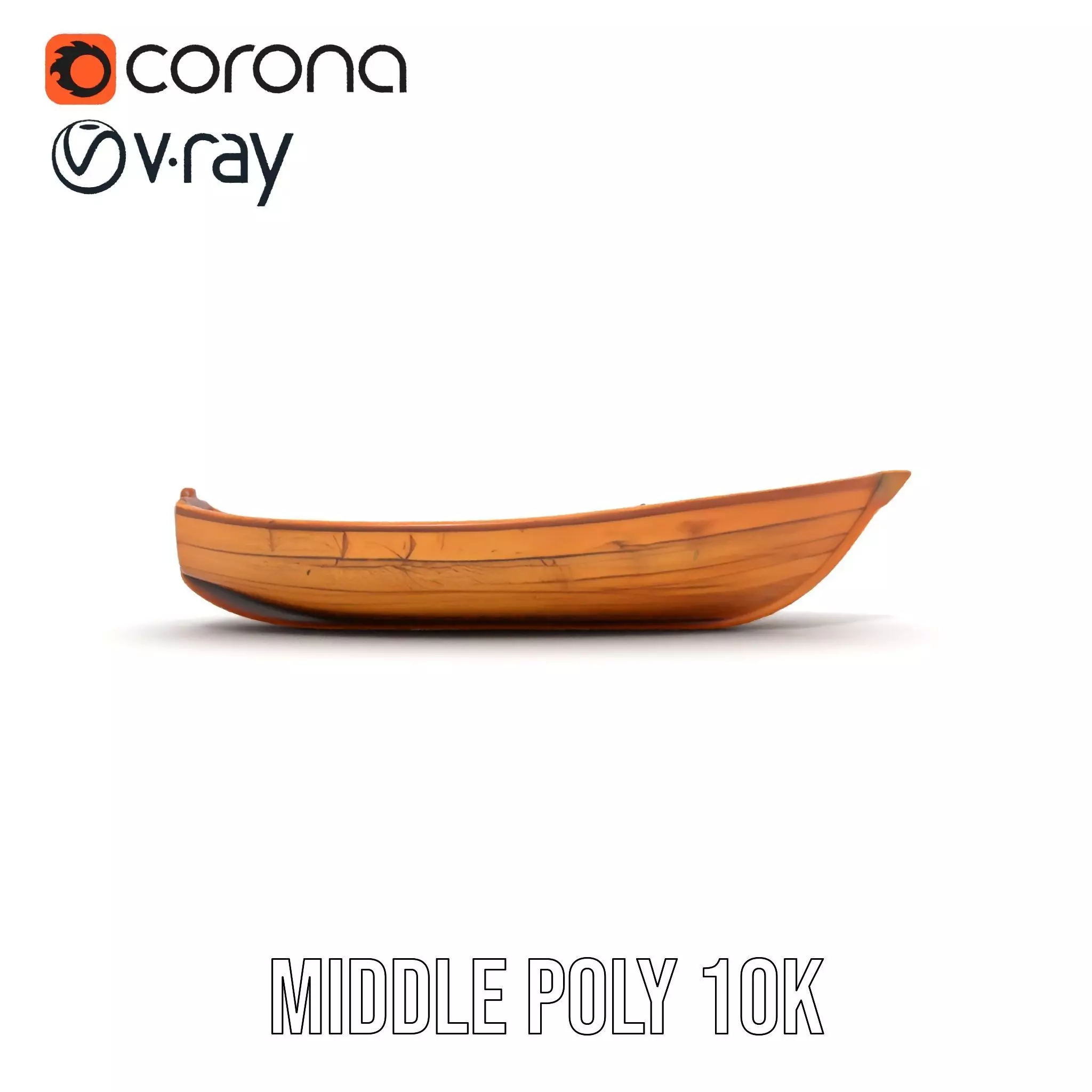 Wooden Row Boat Model Pack Classic Craftsmanship Low-poly 3D model_6