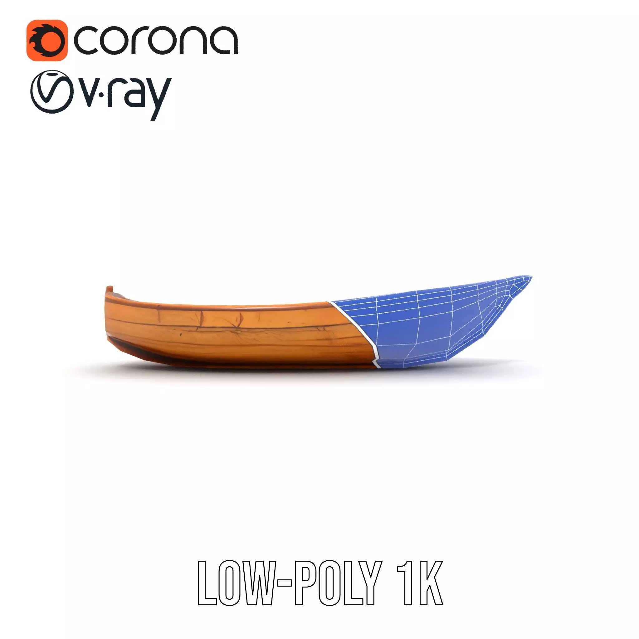 Wooden Row Boat Model Pack Classic Craftsmanship Low-poly 3D model_25