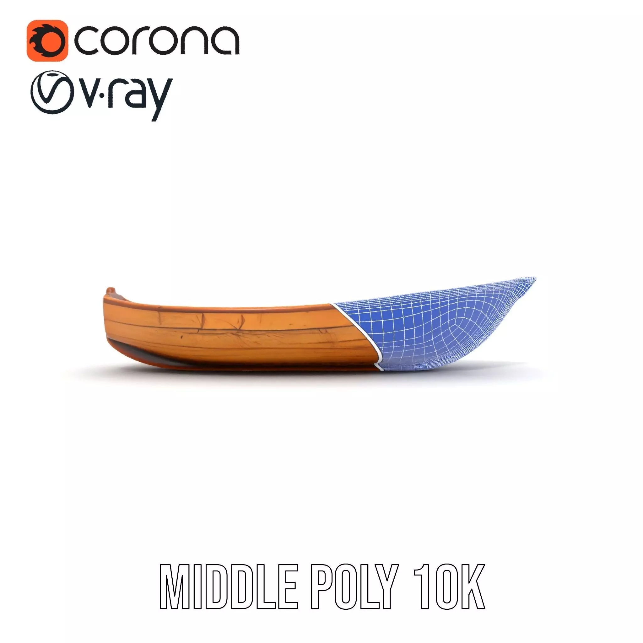 Wooden Row Boat Model Pack Classic Craftsmanship Low-poly 3D model_29