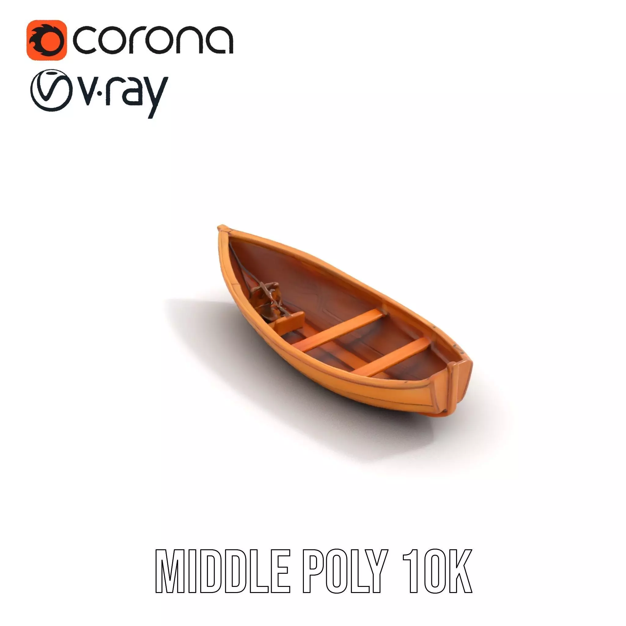 Wooden Row Boat Model Pack Classic Craftsmanship Low-poly 3D model_13