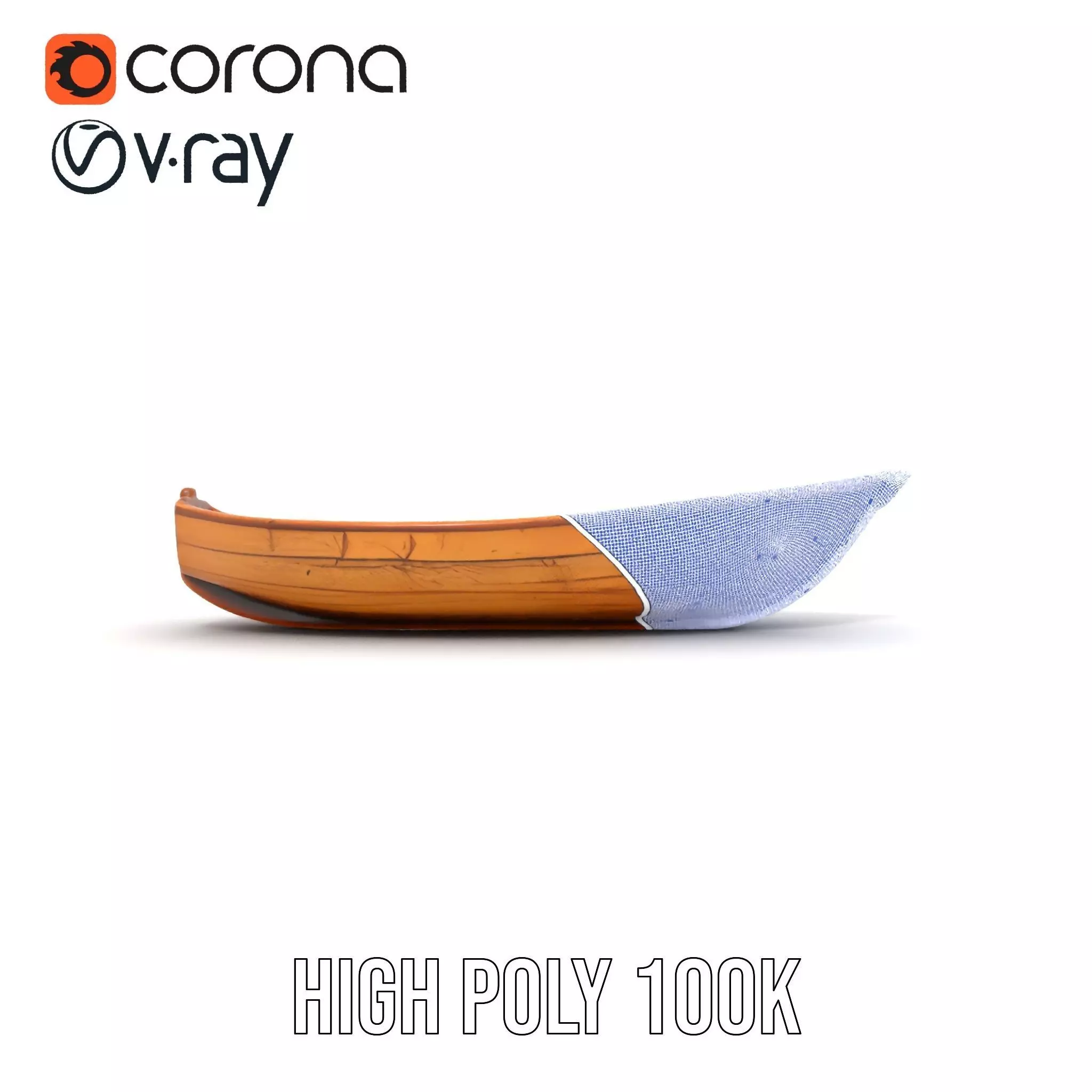 Wooden Row Boat Model Pack Classic Craftsmanship Low-poly 3D model_32