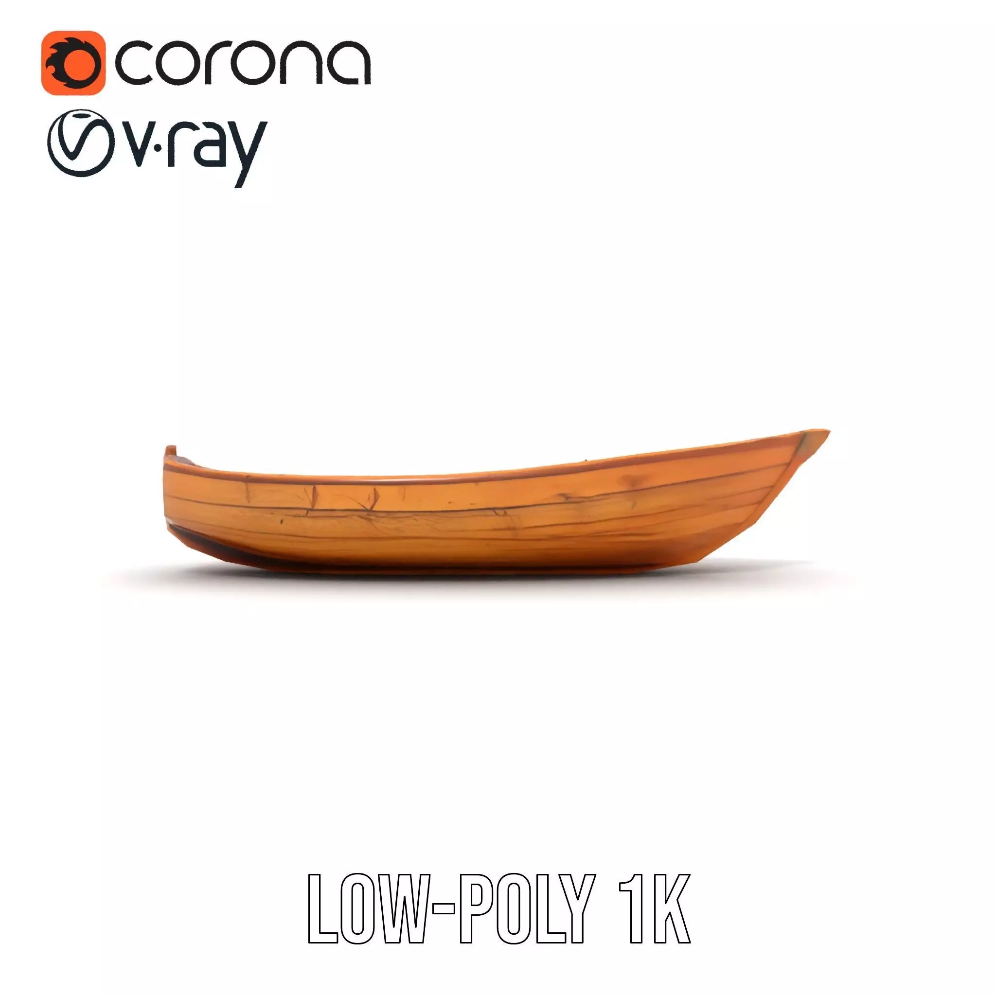 Wooden Row Boat Model Pack Classic Craftsmanship Low-poly 3D model_11