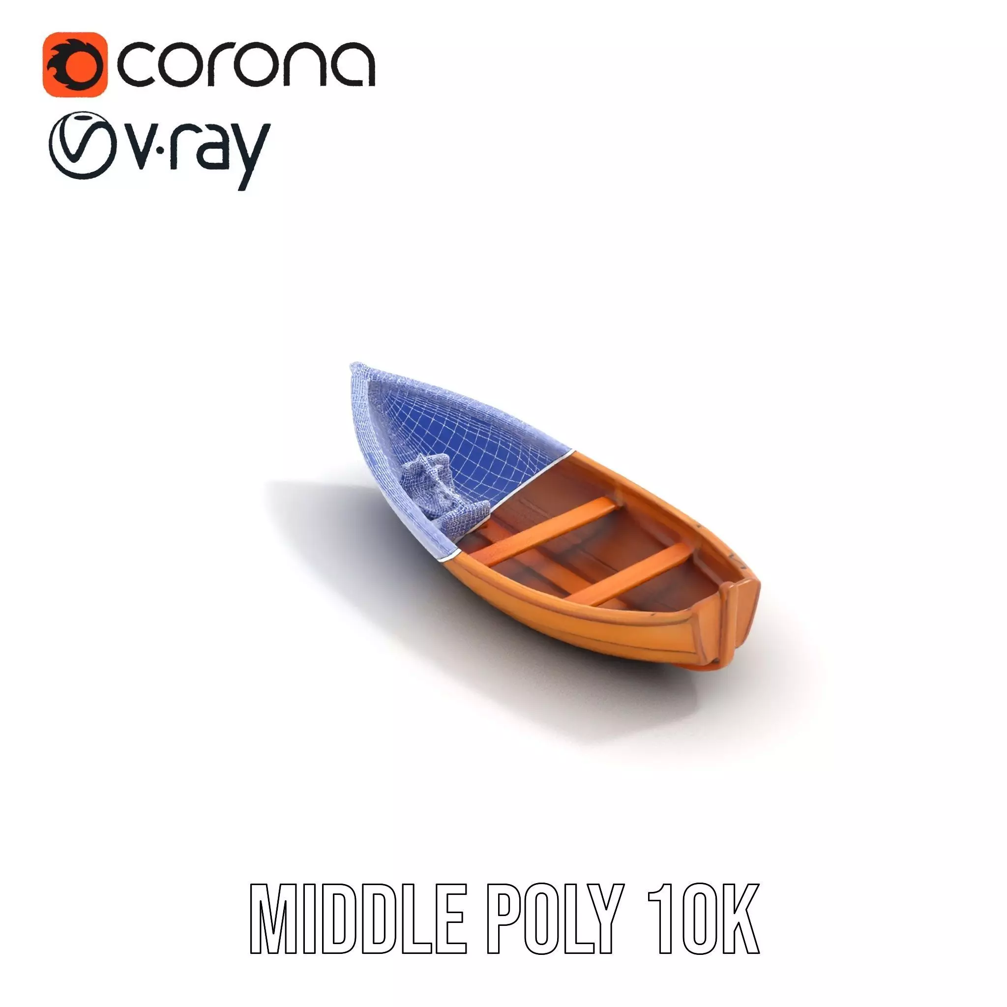 Wooden Row Boat Model Pack Classic Craftsmanship Low-poly 3D model_21