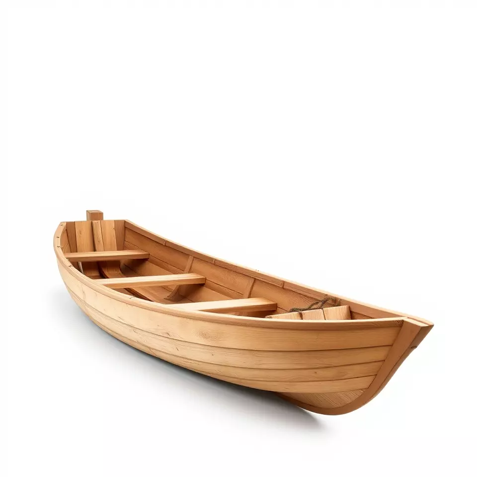 Wooden Row Boat Model Pack Classic Craftsmanship Low-poly 3D model_2