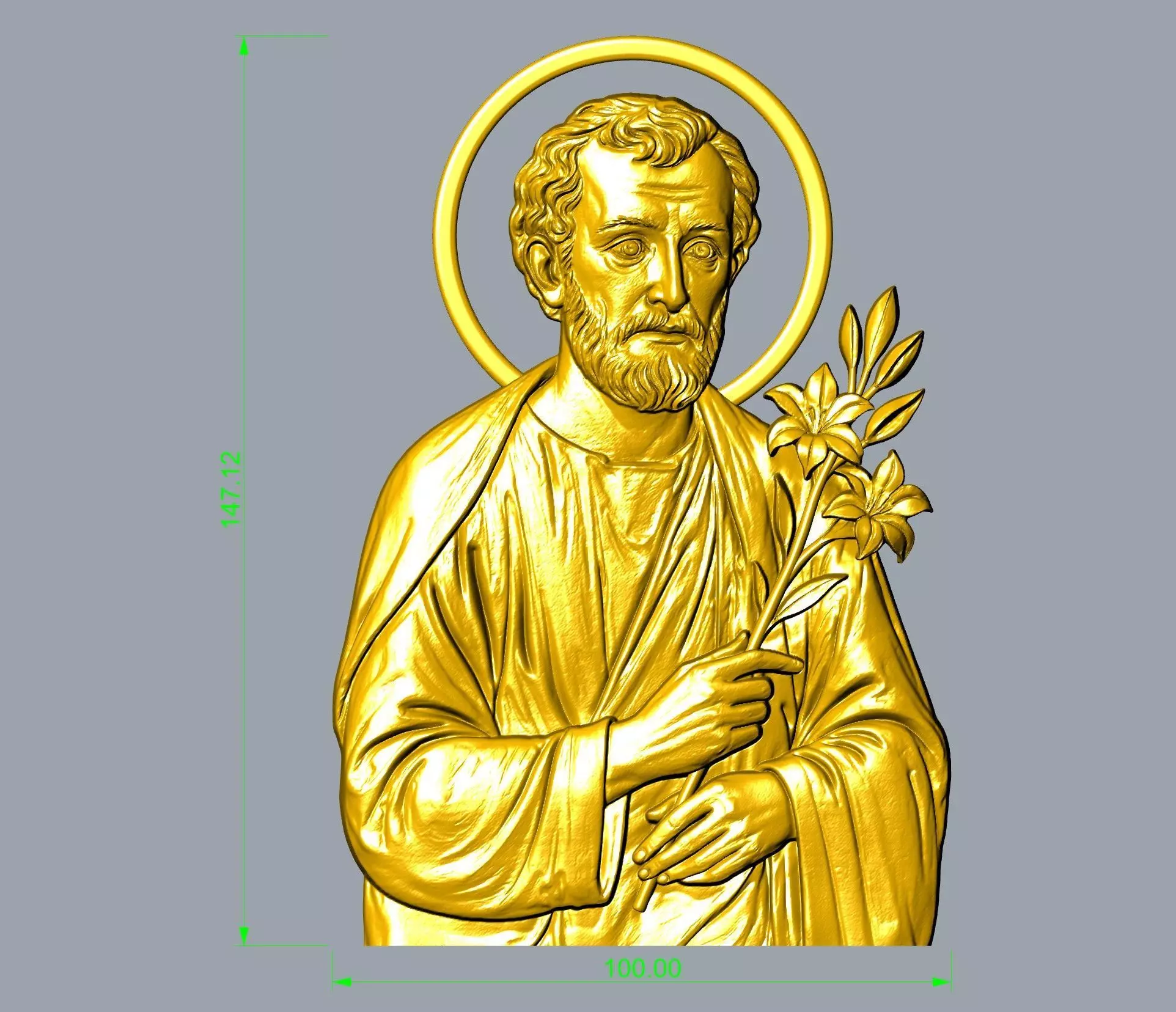 Saint Joseph Relief 3D print model_3
