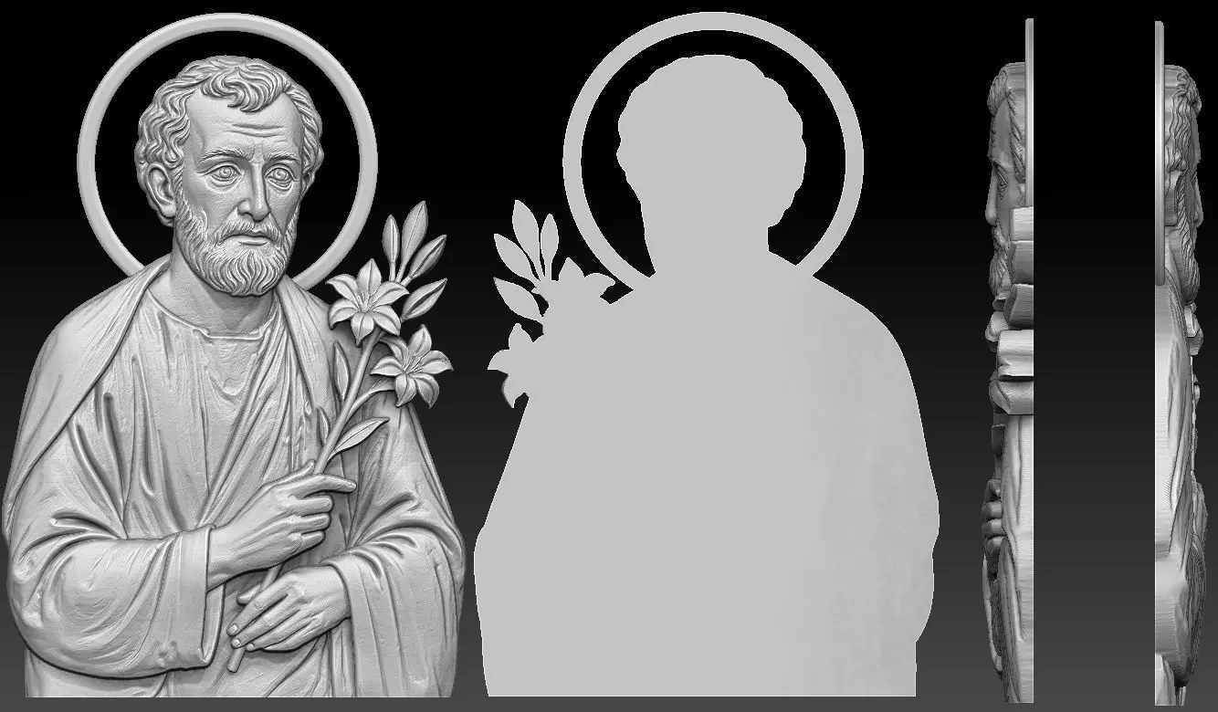 Saint Joseph Relief 3D print model_2