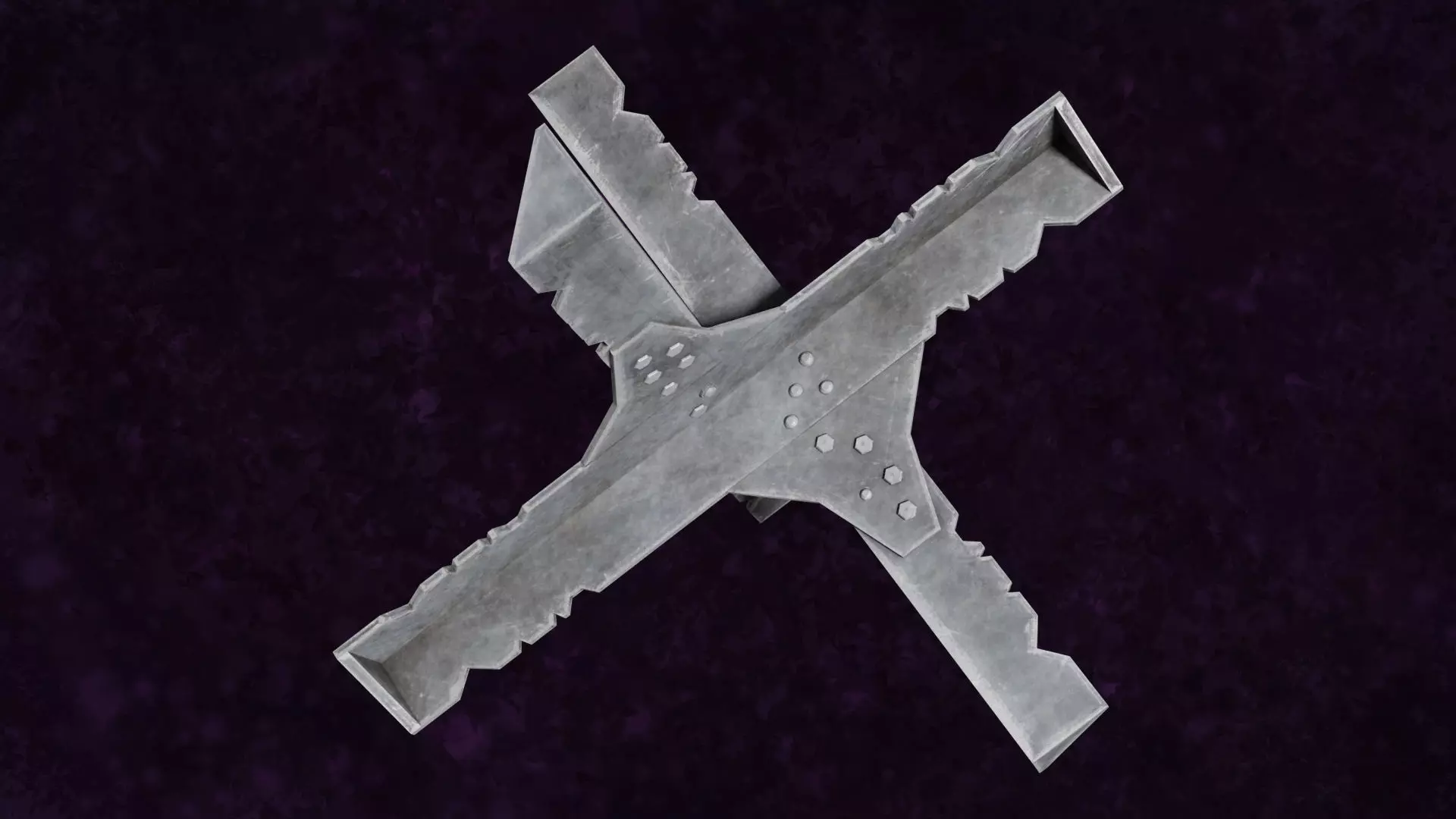 Mititary Anti Tank Hedgehogs N4 Series Metal Fortress Obstacle 3D model_2