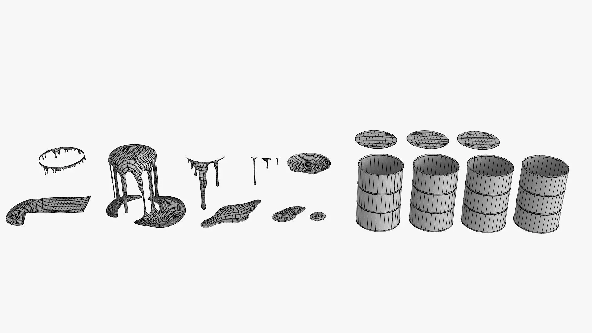 Toxic Waste Barrels Low-poly 3D model_22