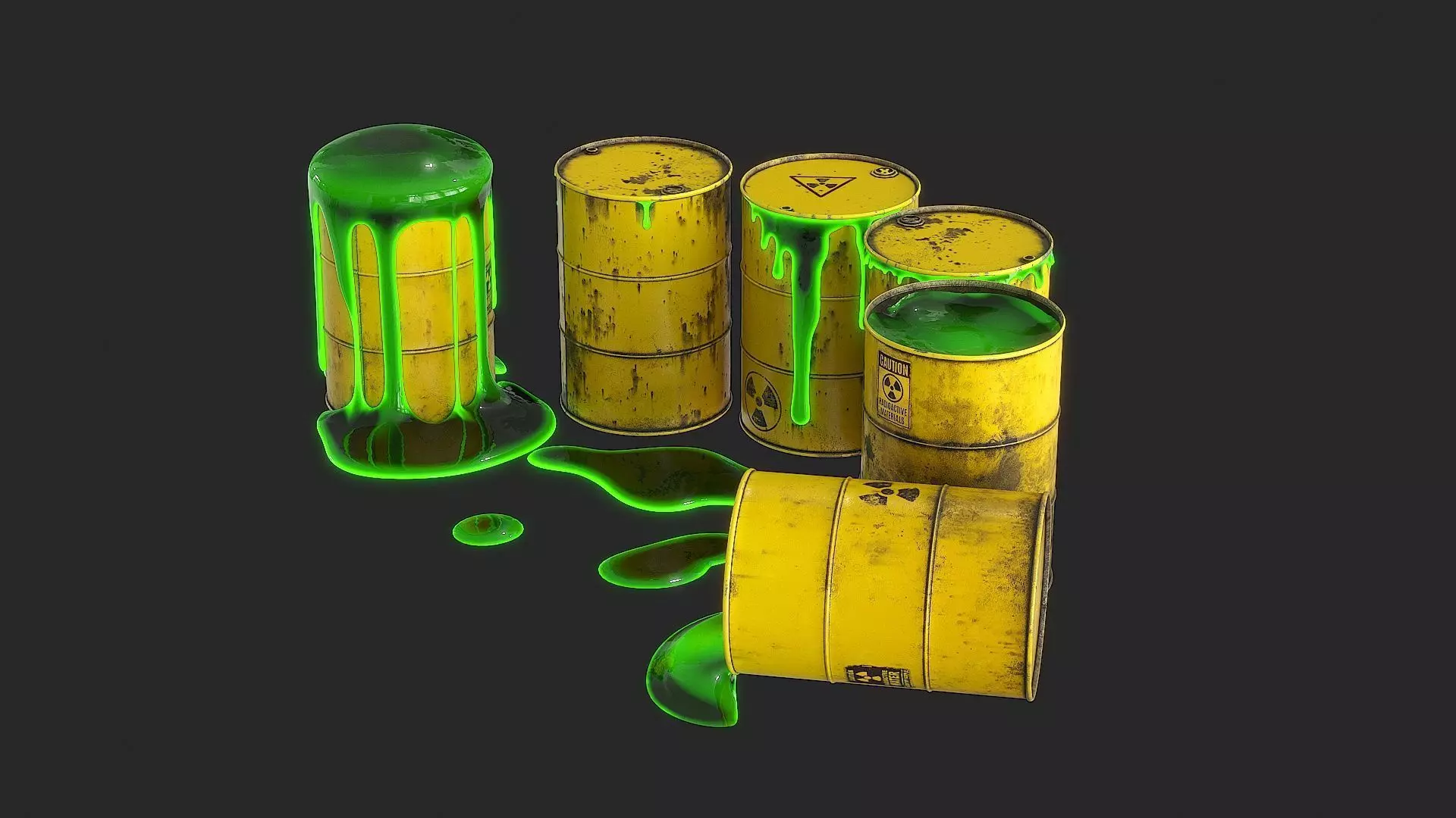 Toxic Waste Barrels Low-poly 3D model_20