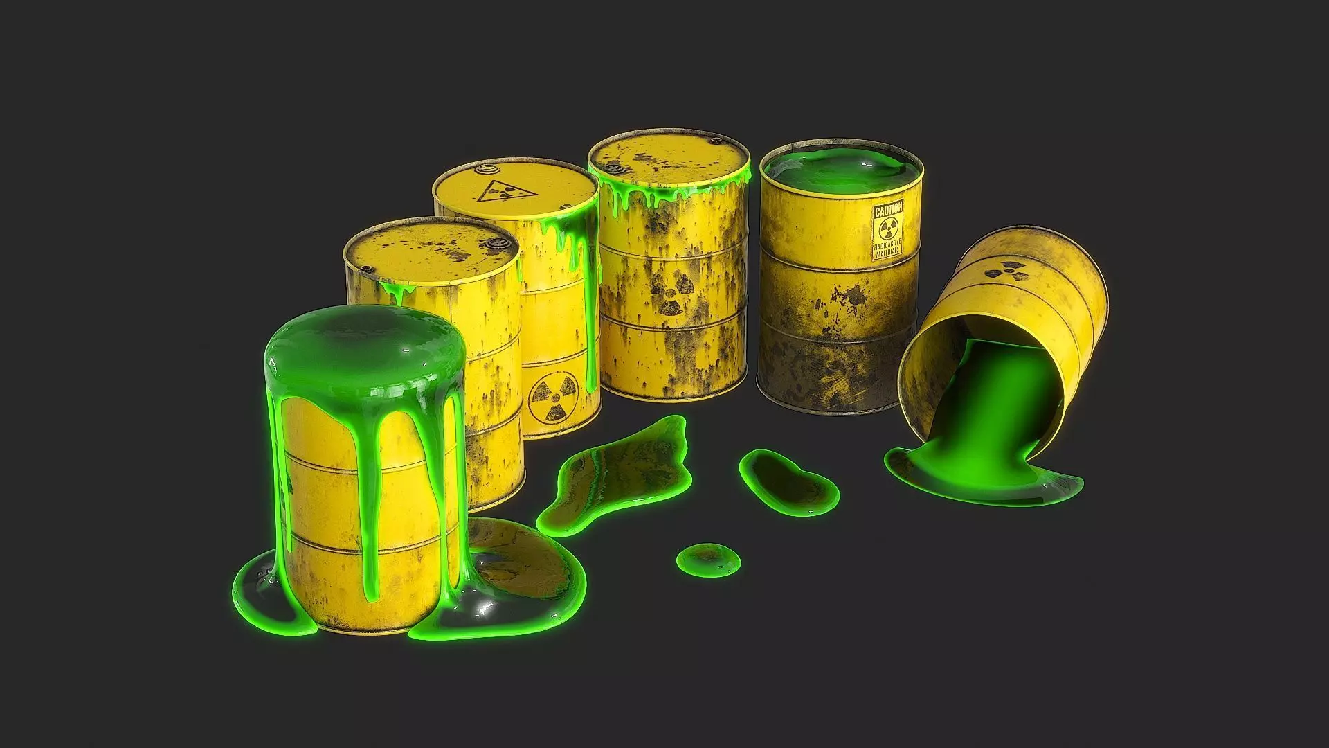 Toxic Waste Barrels Low-poly 3D model_12