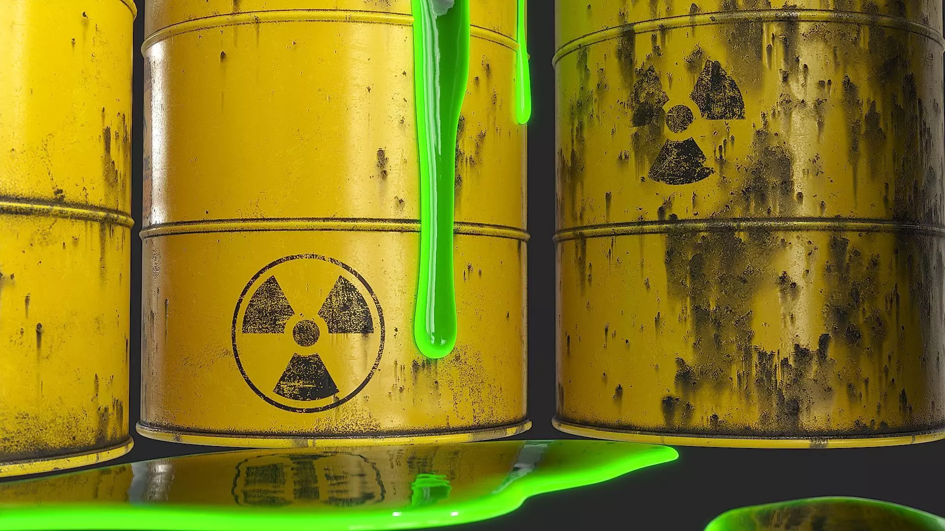 Toxic Waste Barrels Low-poly 3D model_3