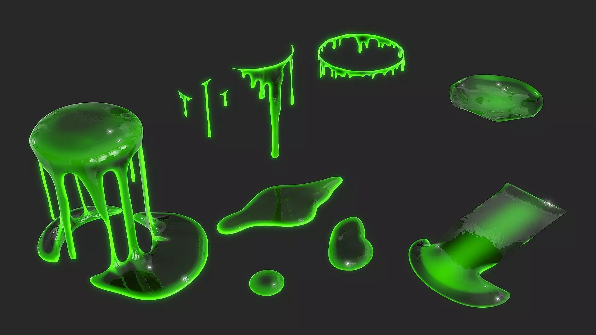 Toxic Waste Barrels Low-poly 3D model_7