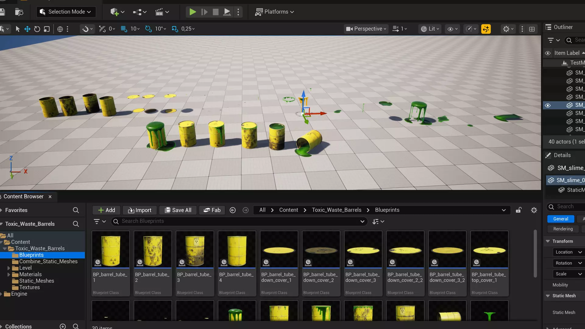 Toxic Waste Barrels Low-poly 3D model_10