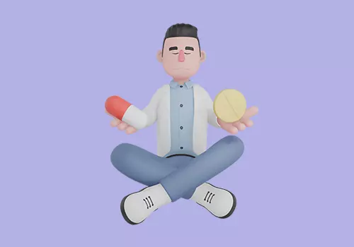 Stylized 3D Male Doctor Meditating with Pills 3D model_2