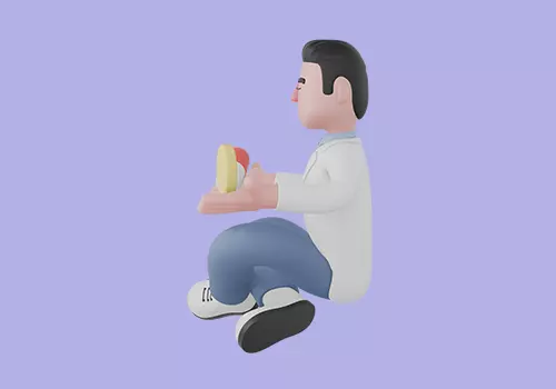 Stylized 3D Male Doctor Meditating with Pills 3D model_3