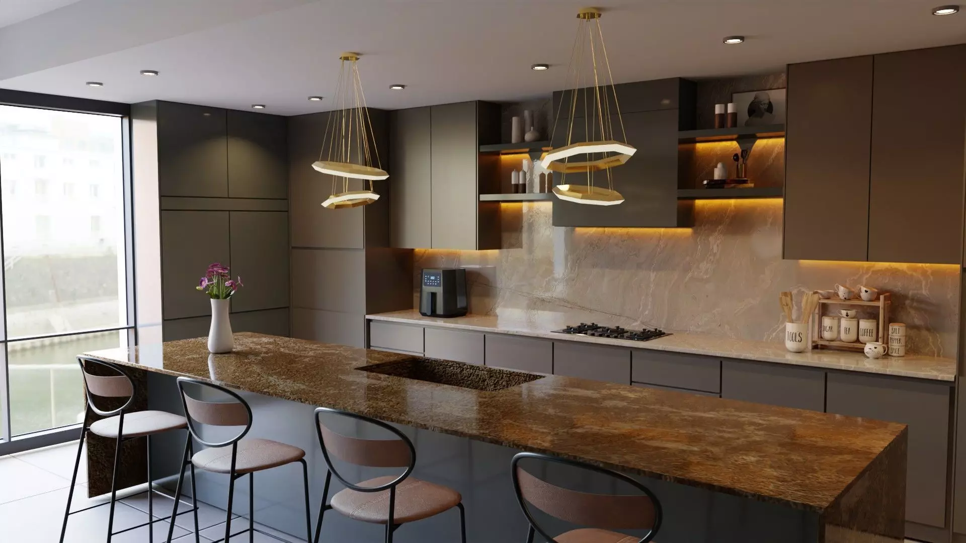 Modern Bar blender 3D Low-poly 3D model_4