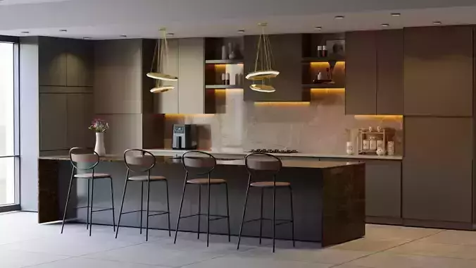 Modern Bar blender 3D Low-poly 3D model