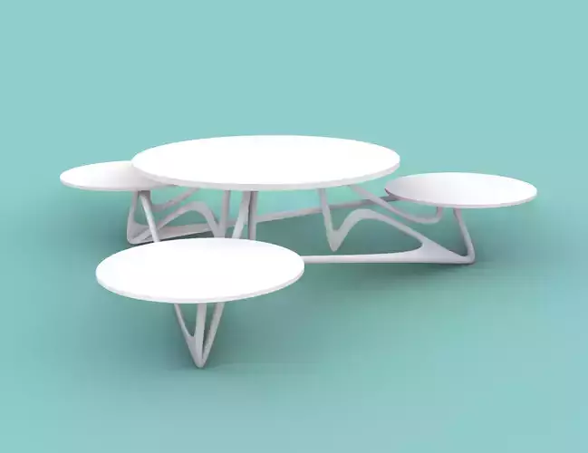 modern family and kids organic table 3D print model