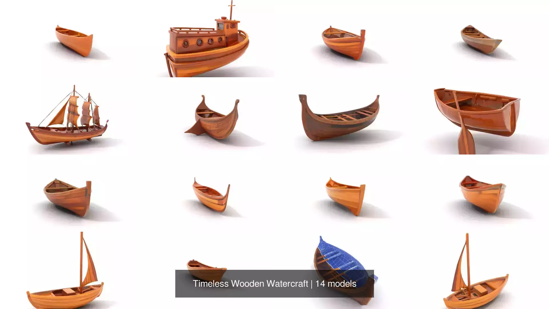 Timeless Wooden Watercraft 3D Model Collection_0