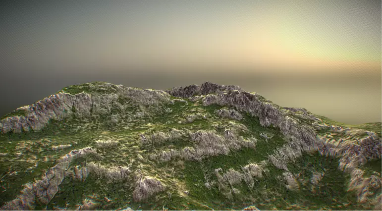 Realistic Sand and Greenery Terrain 3D Model 3D model_8