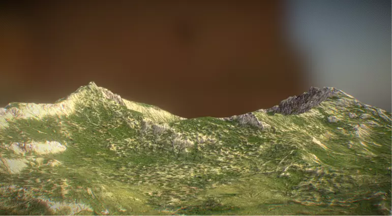 Realistic Sand and Greenery Terrain 3D Model 3D model_7