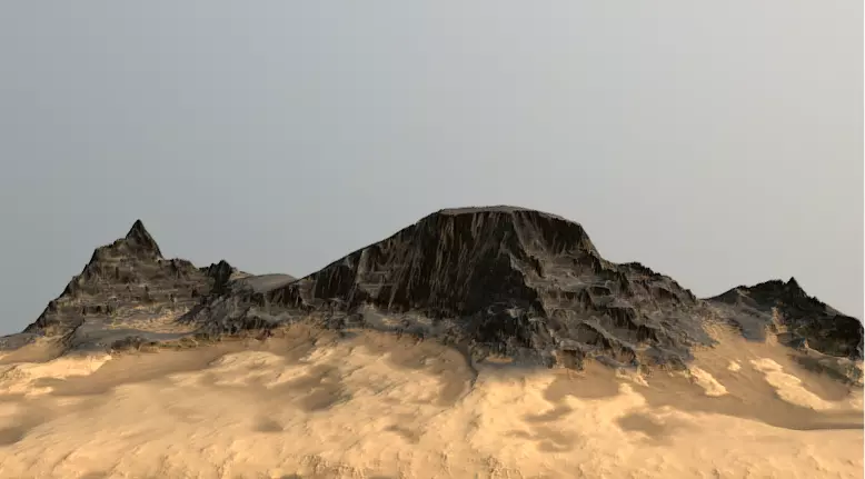 Realistic Sand and Greenery Terrain 3D Model 3D model_3
