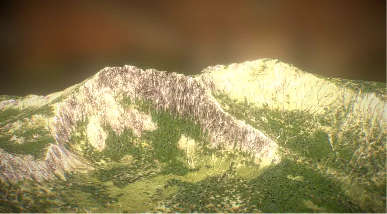 Realistic Sand and Greenery Terrain 3D Model 3D model_5