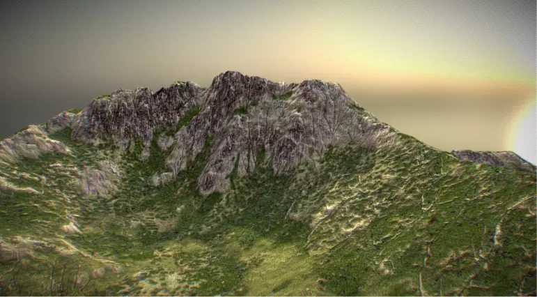 Realistic Sand and Greenery Terrain 3D Model 3D model_11